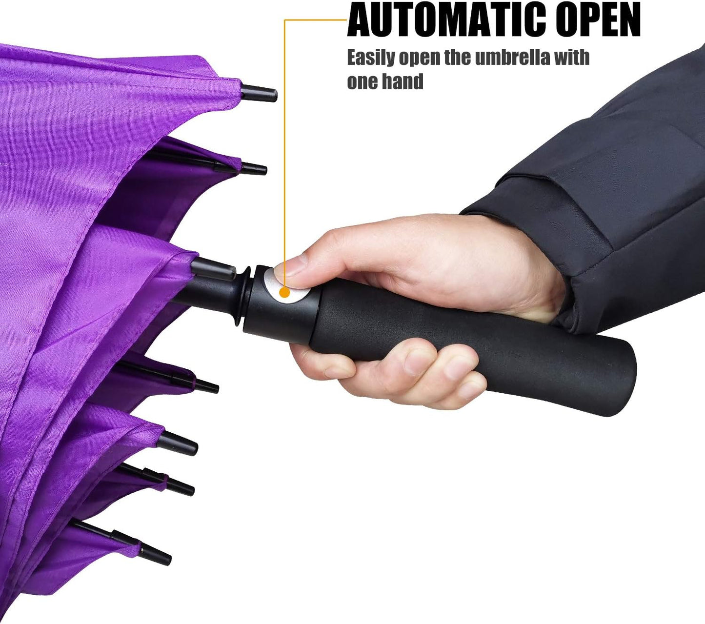 Golf Umbrella Large 58/62/68 Inch Automatic Open Golf Umbrella Extra Large Oversize Double Canopy Vented Umbrella Windproof Waterproof for Men and Women