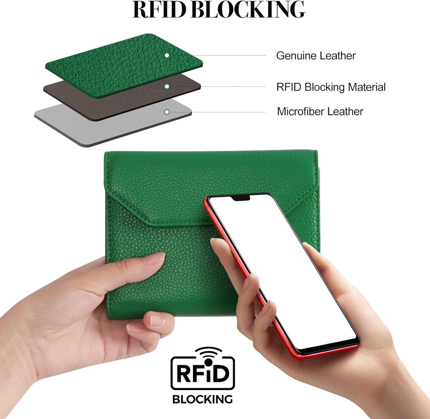 Leather Passport Holder for Travel,Rfid Passport Holder Protect Your Card Security,Passport Book Holder for Women,Travel Wallet with Cards & Pen Slots,Boarding Pass,Zipper Cash Pocket(Green)