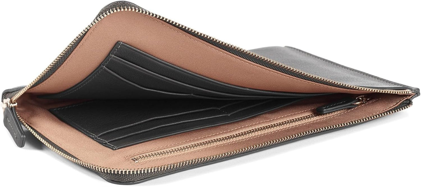 Leatherology Black Onyx Leatherology Slim Zip Travel Wallet - Compact and lightweight, Versatile storage, Zip closure