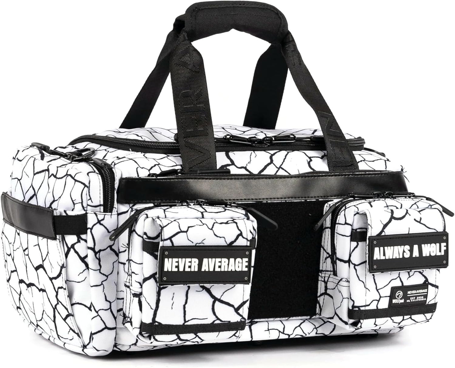 WOLFpak 20L Mini Duffle Bag for Gym & Travel | Waterproof Carry-On Weekender Bag with Shoe Compartment, Hard Bottom, and Tactical Molle System (Part 2: The Reign)