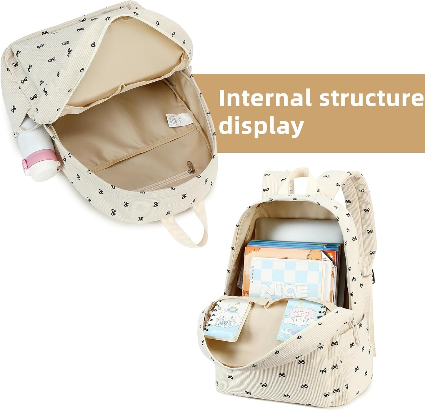 LEDAOU Backpack for Girls School Bag Kids Bookbag Teen Backpack Set Daypack with Lunch Bag and Pencil Case