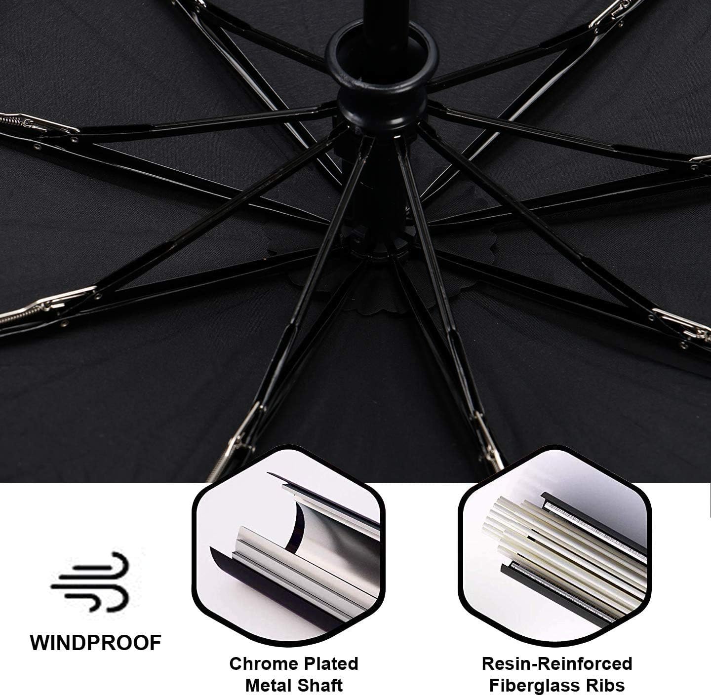 Liberty Imports 3 Pack Windproof Travel Rain Umbrellas - Compact, Light, Automatic, Strong and Portable - for Men and Women