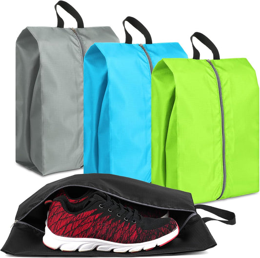 Shoe Bags for Packing, Set of 4 Large Colorful Waterproof Portable Shoe Bags with Zipper - Travel Essentials for Women and Men
