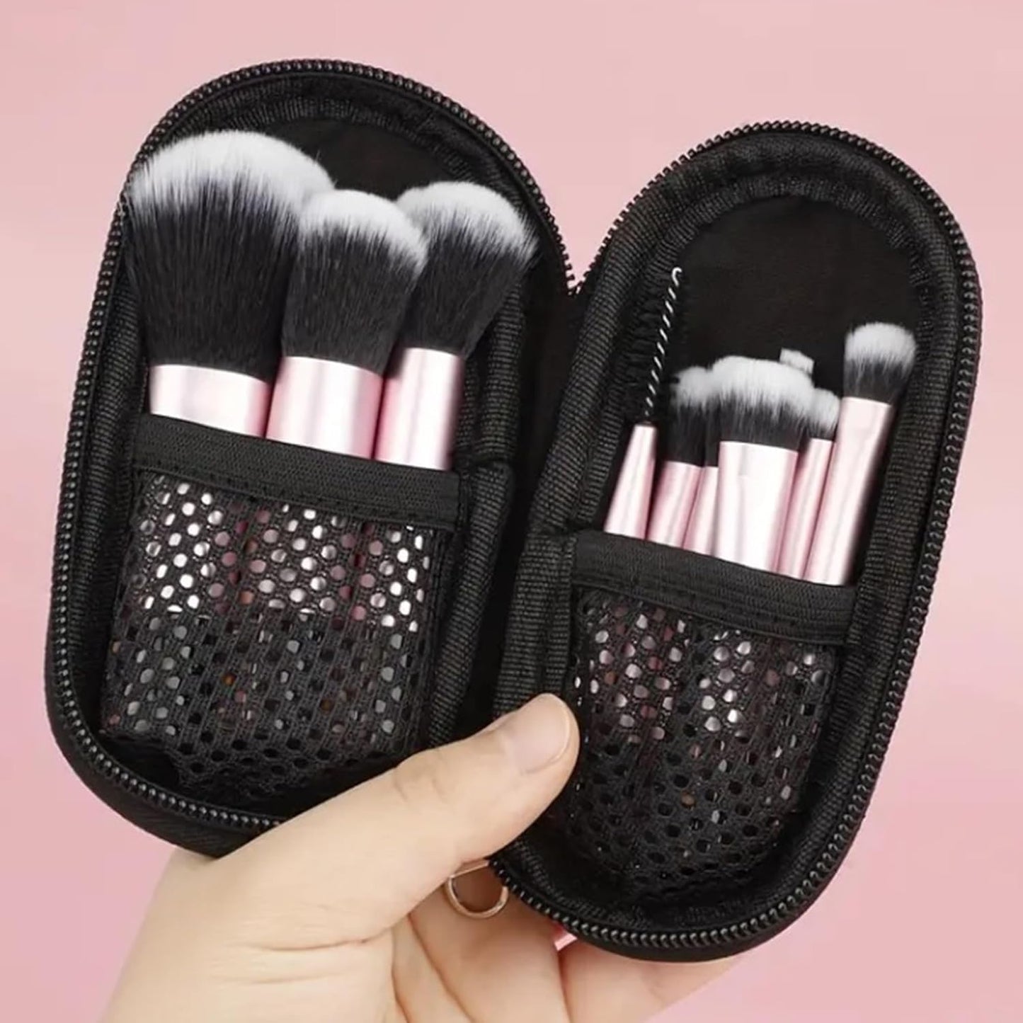 16pc Beginner Mineral Makeup STARTER KIT with 10 BRUSH SET (5gm)Sample Size Foundation, Primer, Blush, Bronzer, Setting Powder for Learning, Occasional Use & First Time Users, Travel Size Kit (Cocoa)