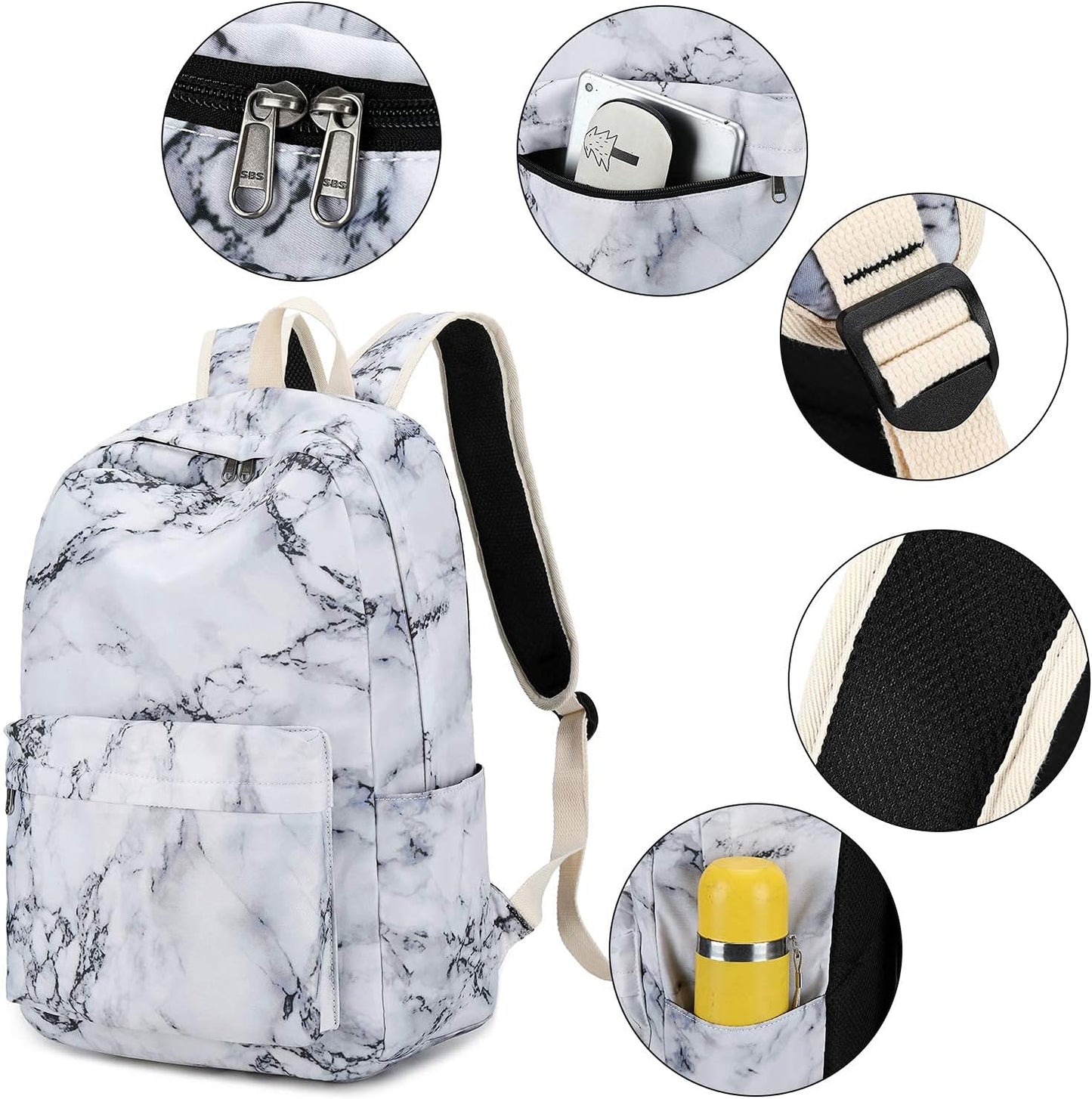 LEDAOU Backpack for Girls School Bag Kids Bookbag Teen Backpack Set Daypack with Lunch Bag and Pencil Case