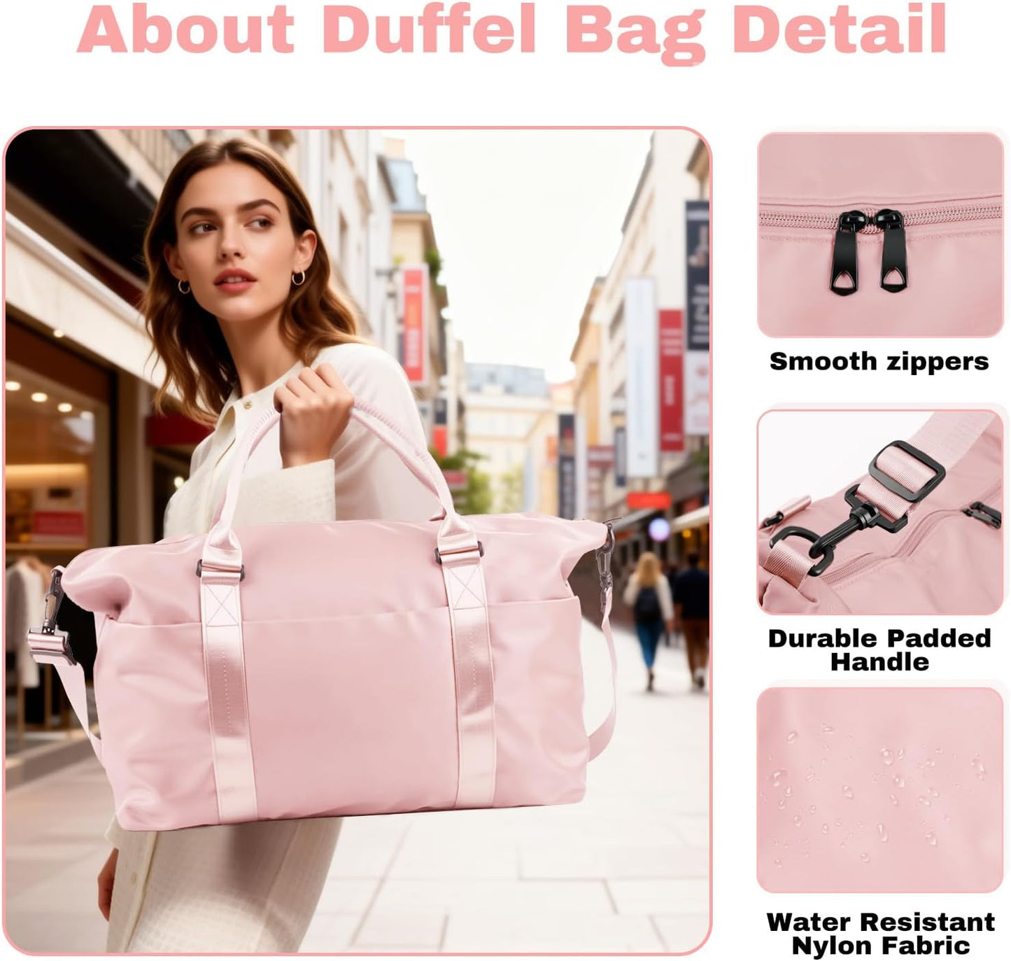 Weekender Duffel Bags for Women， Travel Totes Bag for Airplane Essentials, Overnight Bags for Women with Trolley Sleeve, Large Carry On Hospital Bag for Labor and Delivery, Sport, Gym