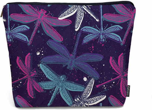 Dragonfly Makeup Bag For Women, Adorable Cosmetic Bag Makeup Bags, Colorful Dragonflies Nature Zipper Bag Travel Bags Toiletry Organizers Pouch Bags Washing Bags For Gym Bathroom