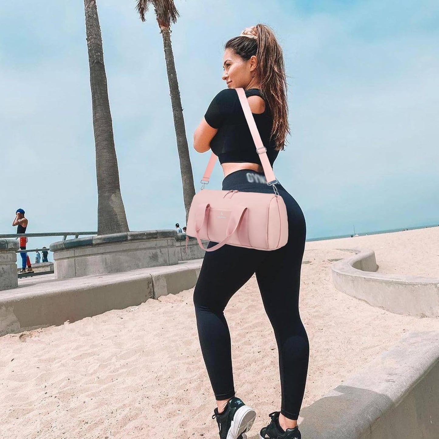 Small Gym Bag for Women with Wet Pocket & Shoes Compartment, Cute Mini Sport Duffel Gym Tote Bags for Yoga, Workout, Dance, Swim