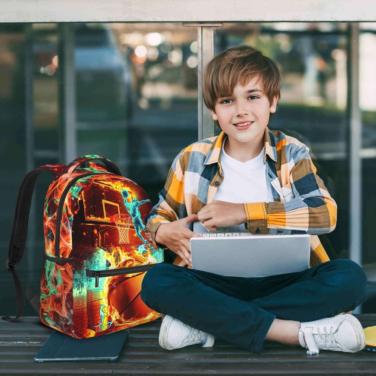 School Backpack for Boys Basketball Boys Backpack for Kids Children Teens Ages 6-18 Elementary Middle School Students Cool Ball Sport Bookbag Travel Back Pack