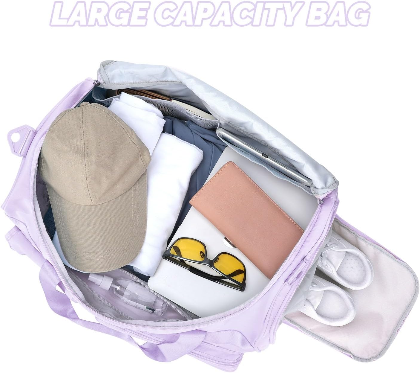 MAXTOP Gym Bag for Women Men Travel Duffle Bag Large Capacity Carry On Weekender Overnight Bag With Shoe Compartment Gym Tote Dry Wet Separation Duffel Bag for Travel