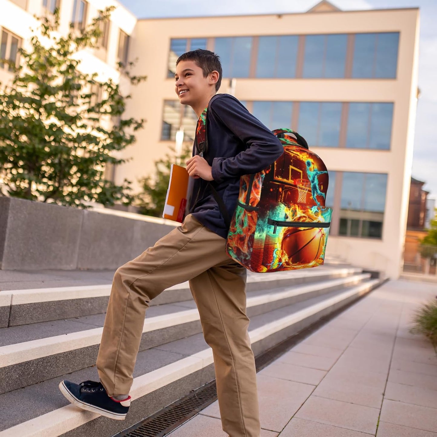 School Backpack for Boys Basketball Boys Backpack for Kids Children Teens Ages 6-18 Elementary Middle School Students Cool Ball Sport Bookbag Travel Back Pack