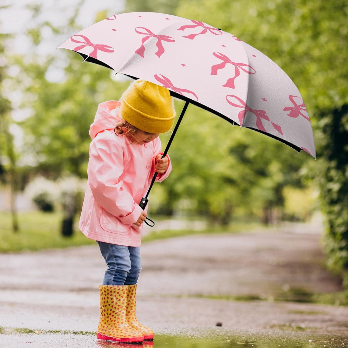 Small Compact Travel Automatic Folding Umbrella for Women, Portable Lightweight, Rain, Wind, UV Sun Shade