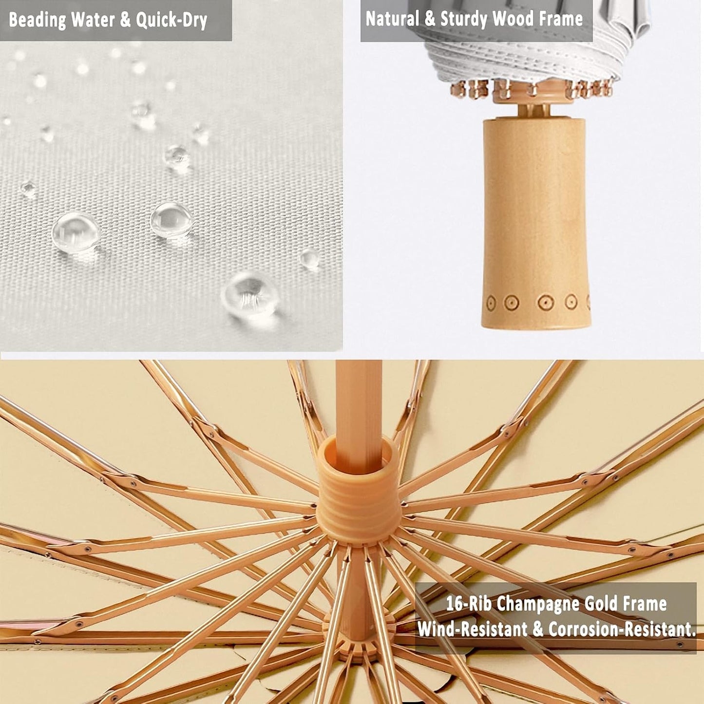 Compact Folding Umbrella for Women – Windproof Sun & Rain Umbrella with UV Protection, Lightweight Travel Parasol for Students & Professionals