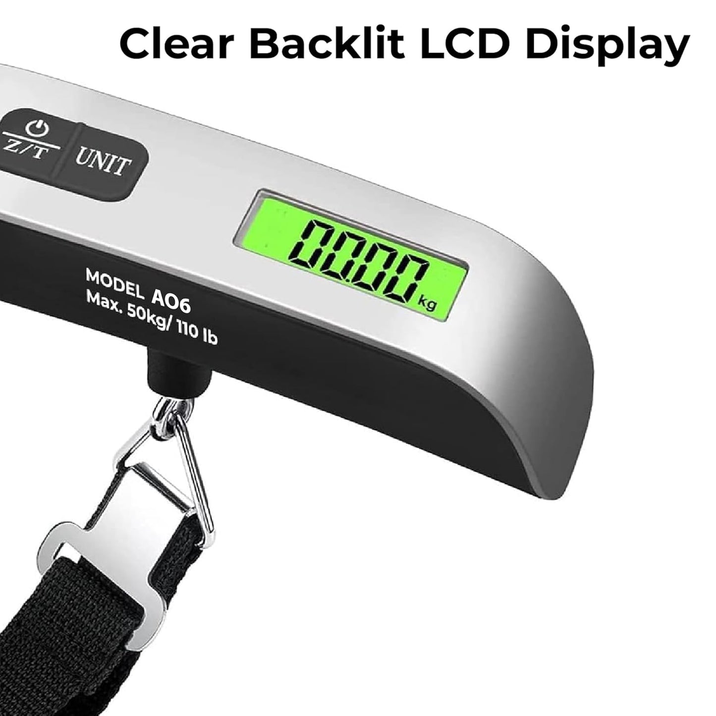 Luggage Scale, Digital Portable Handheld Suitcase, Travel Hanging Baggage with Backlit LCD Display, 50kg/110Pounds