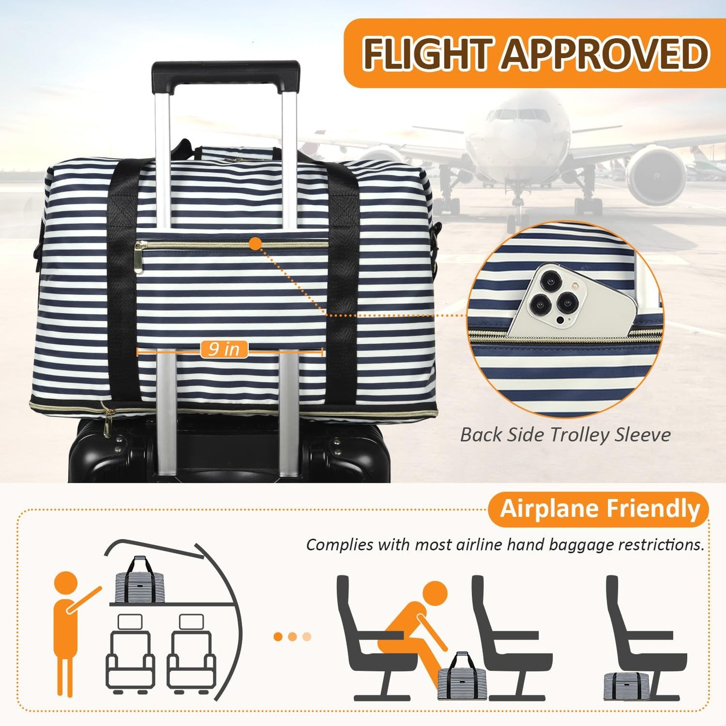 Expandable Travel Duffle Bags Weekender Overnight Bags for Women Men Hospital Bag for Women Labor Delivery with Toiletry Bag Waterproof