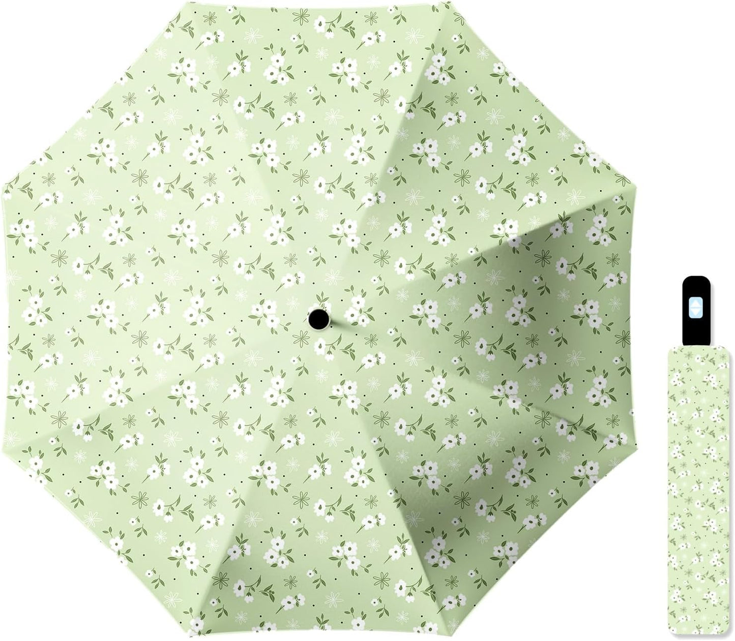 Small Travel Folding Umbrella for Girl, Portable, UV, SunShade, Compact, Automatic, Rain & Wind