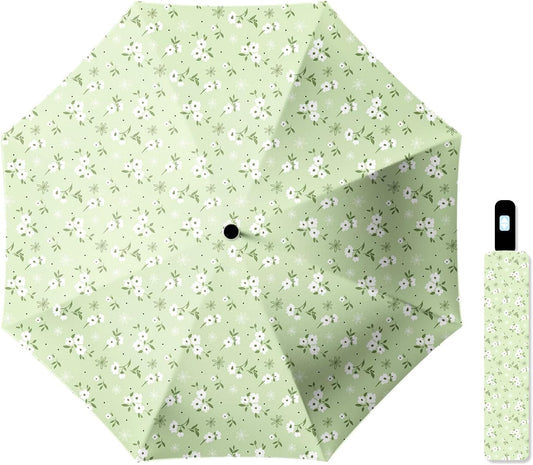 Small Travel Folding Umbrella for Girl, Portable, UV, SunShade, Compact, Automatic, Rain & Wind
