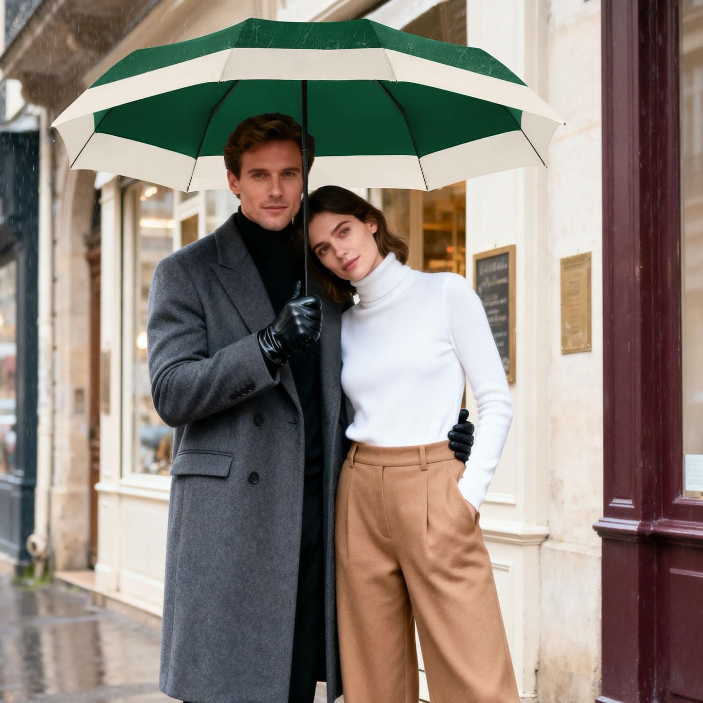 Lejorain Compact Golf Umbrella Large - 54inch Travel Big Portable Automatic Folding Umbrella Windproof for Men Heavy Duty 210T Dupont Teflon Coated Umbrella for Rain