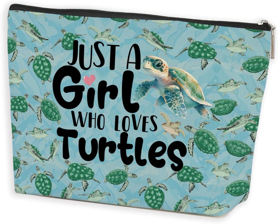 Sea Turtle Gifts, Girl Gifts Makeup Bag, Turtle Gifts for Women, Turtle Stuff for Female Girl Sister Friend Animal Lovers Turtle Lovers Birthday Graduation Friendship, Cosmetic Bag Travel Toiletry Bag