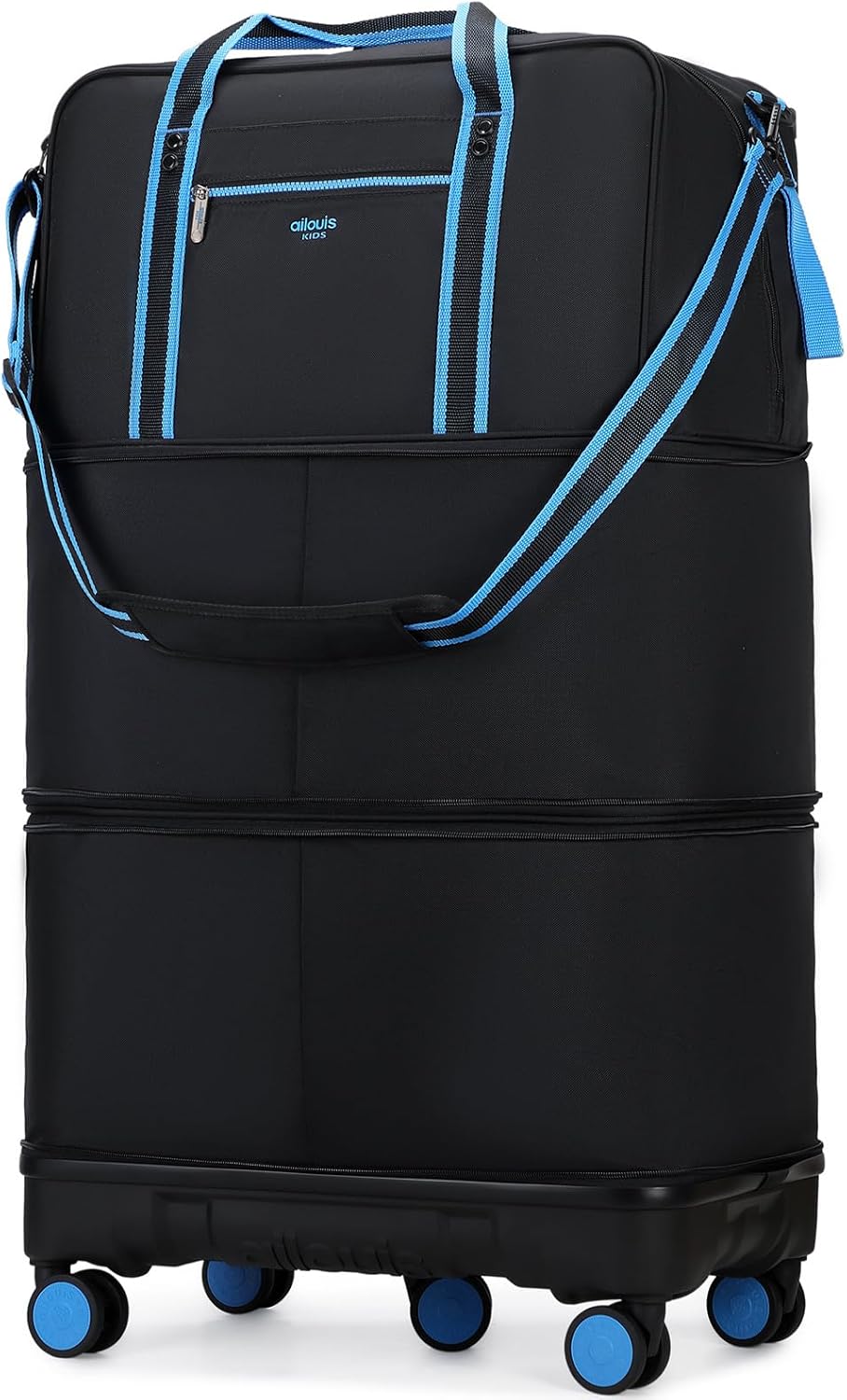 Rolling Duffle Bag with Detachable Wheels, Large Capacity Expandable Foldable Suitcase for Travel,Collapsible Luggage Carry on Duffel Overnight Weekend Bags