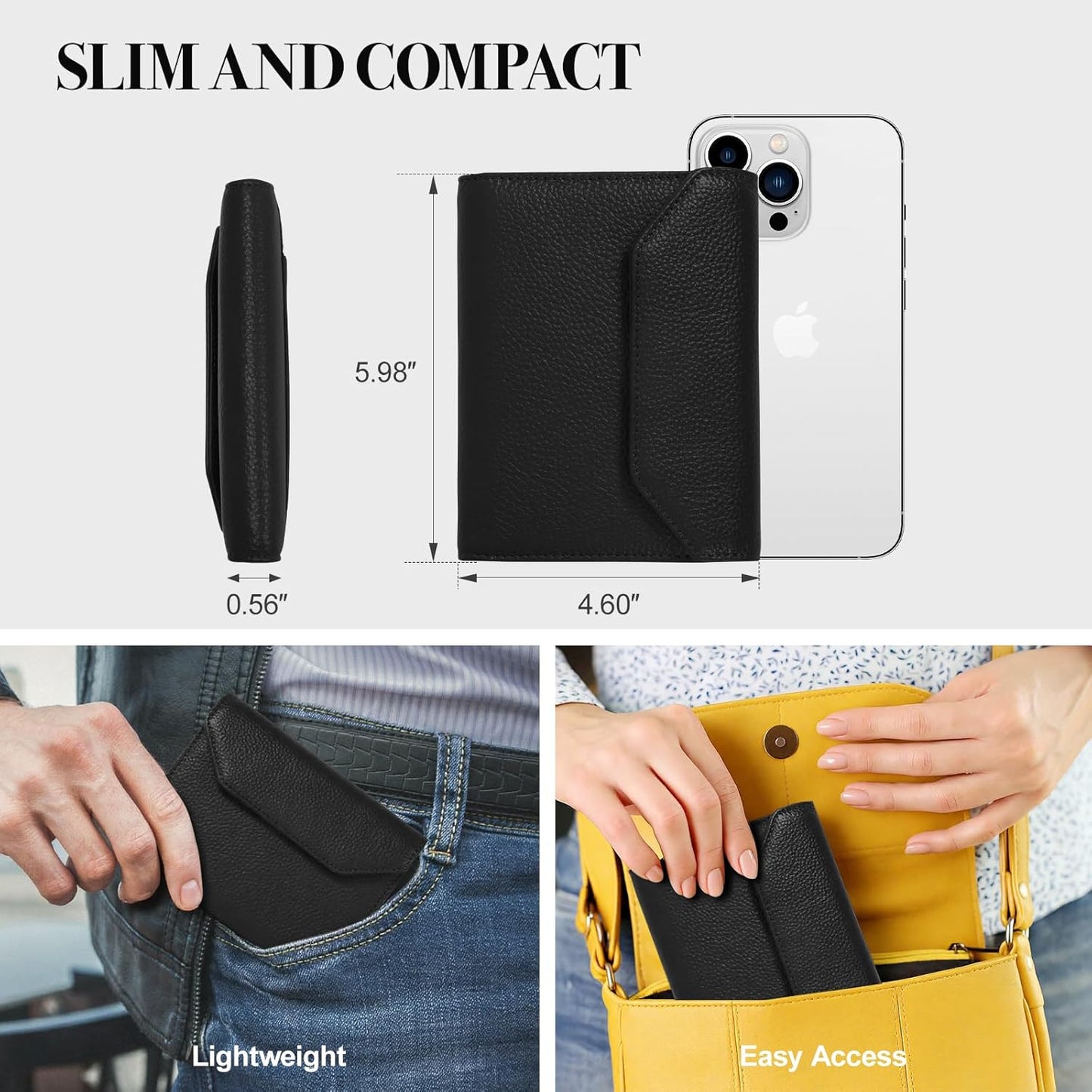 Leather Passport Holder for Travel,Rfid Passport Holder Protect Your Card Security,Passport Book Holder for Men Women,Travel Wallet with Cards & Pen Slot,Boarding Pass,Zipper Cash Pocket(Black)