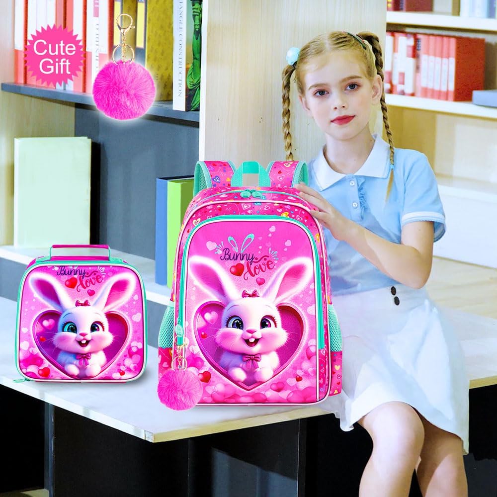 16" Backpack for Girls Boys 4-8, 3Pcs Kids Bookbag Set with Lunch Box, School Bag for Preschool Kindergarten