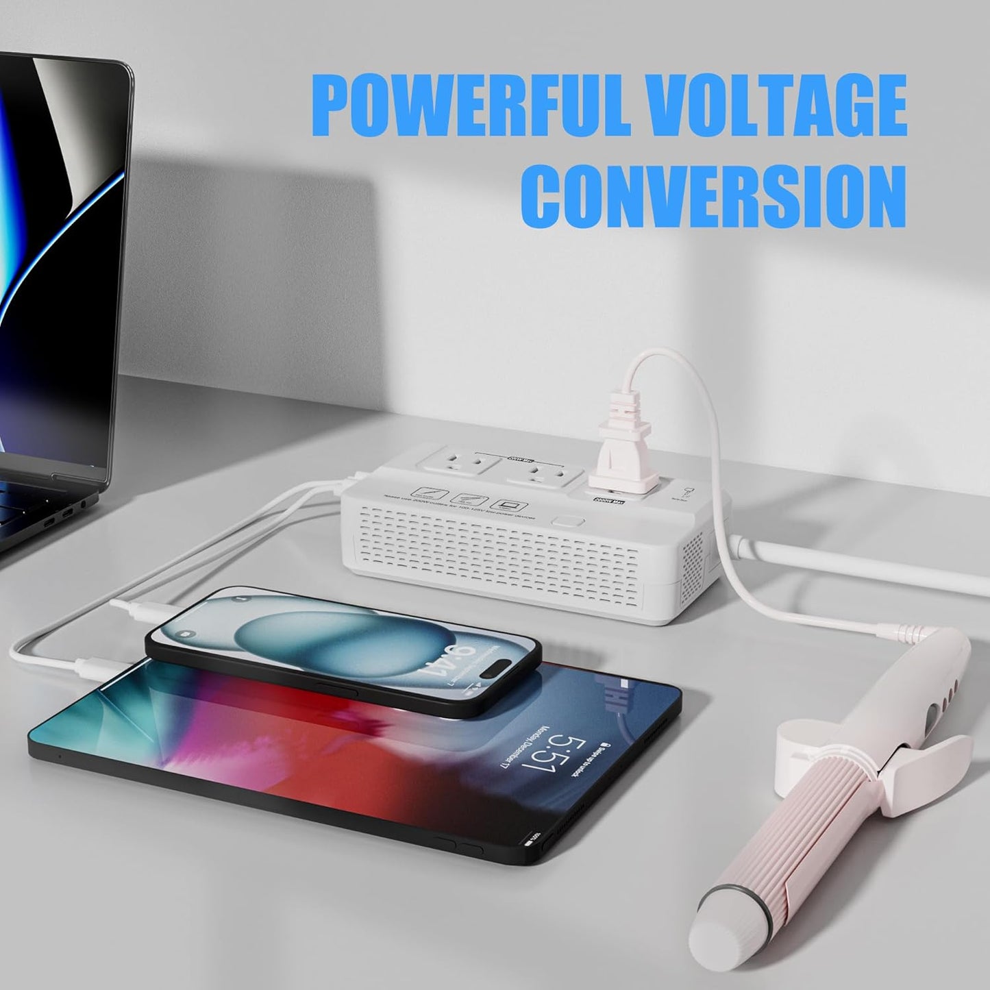 220v to 110v Travel Voltage Converter : International Universal Power Plug Adapter Outlet Converters US to Europe - High Power Hair Dryer Dual Voltage Step Down Plugs Transformer for European UK EU