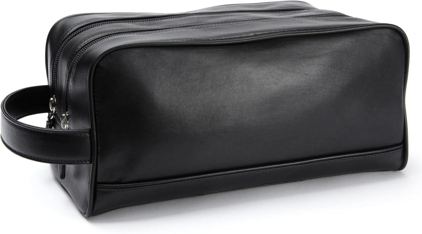 Leatherology Black Onyx Double Zip Toiletry Bag