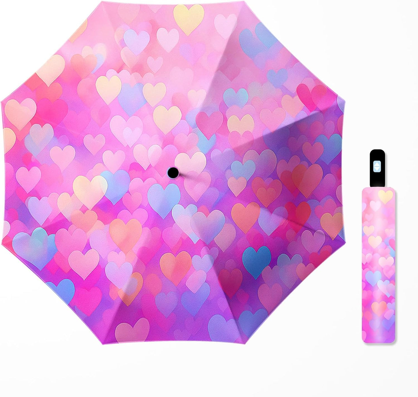 Small Travel Folding Umbrella for Girl, Portable, UV, SunShade, Compact, Automatic, Rain & Wind