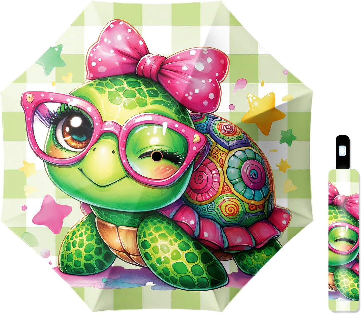 Small Travel Folding Umbrella for Girl, Portable, UV, SunShade, Compact, Automatic, Rain & Wind