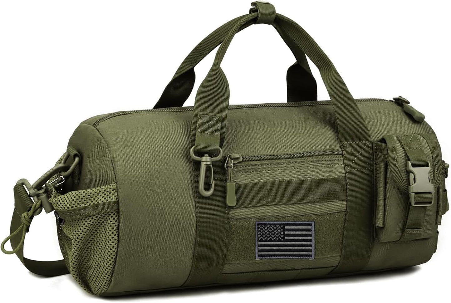 ArcEnCiel Small Tactical Duffle Bag Men Gym Pack Military Molle Shoulder Bags Shoes Storage Sports Handbag with Patch (Green)