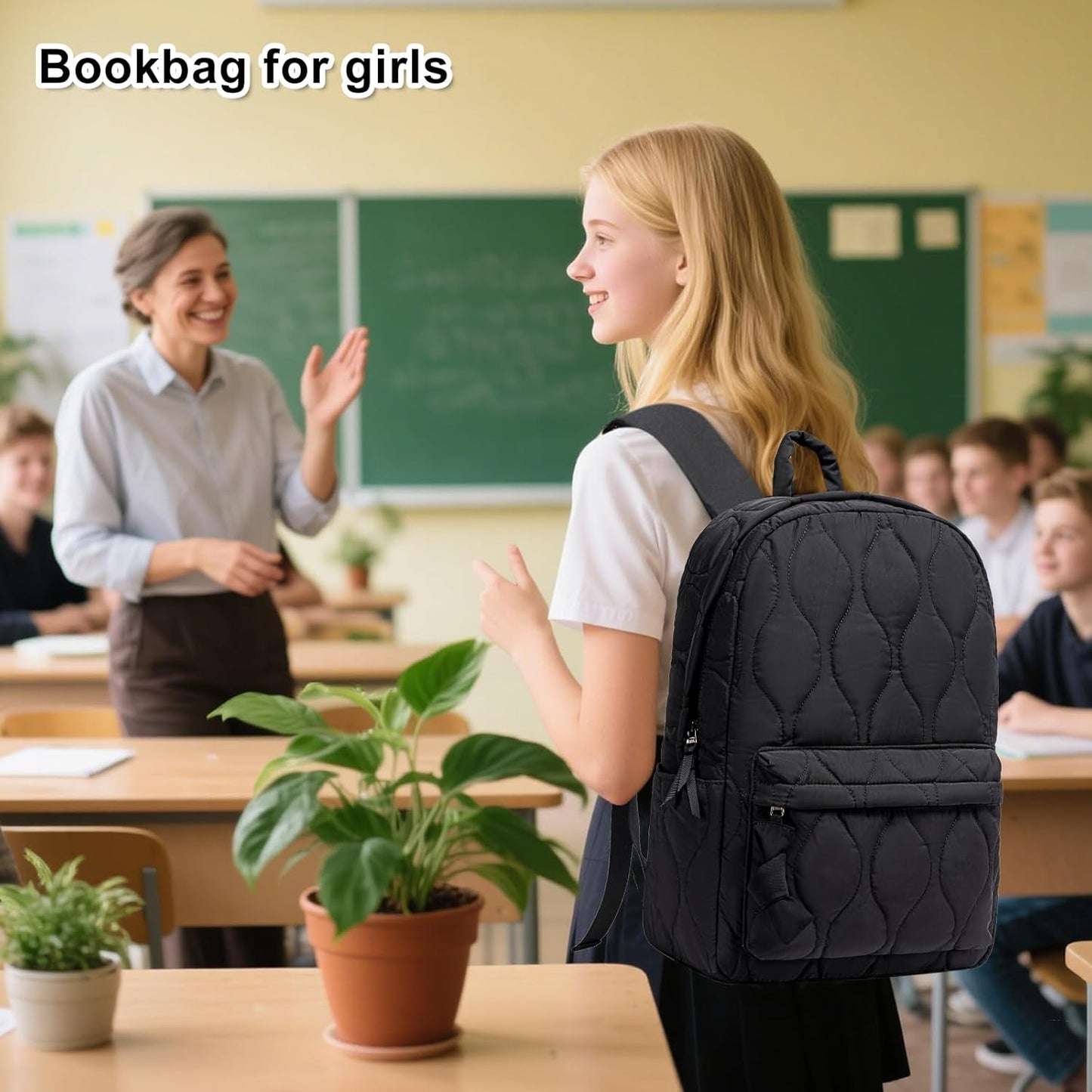 LEDAOU School Backpack Teen Girls Lightweight Bookbag Elementary Middle School Backpacks College Laptop Bag Travel Daypack