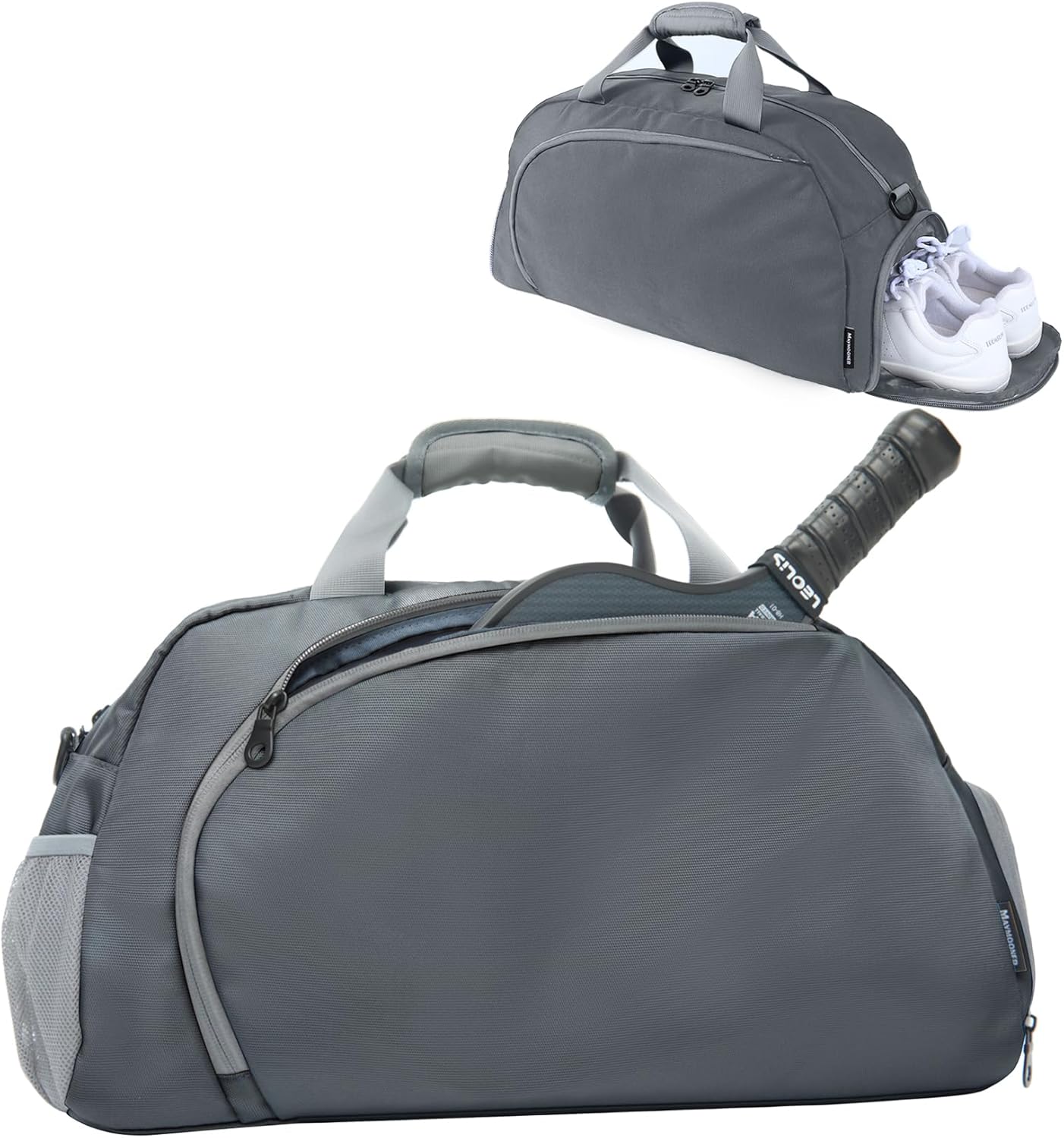 Pickleball Bag with Shoes Compartment & Wet Pocket for Men Women,Water Resistant Sport Gym Bag Small Travel Duffel Weekender Overnight Bags,Dark Grey