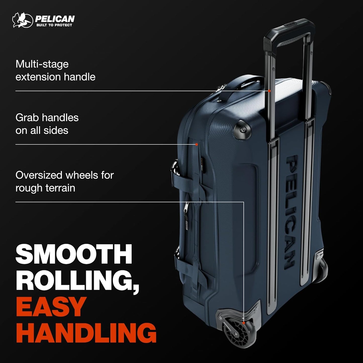 Pelican Aegis Luggage - Carry On Duffel Bag with Wheels - 22 Inch Carry On Bag - Airline Approved (Indigo)