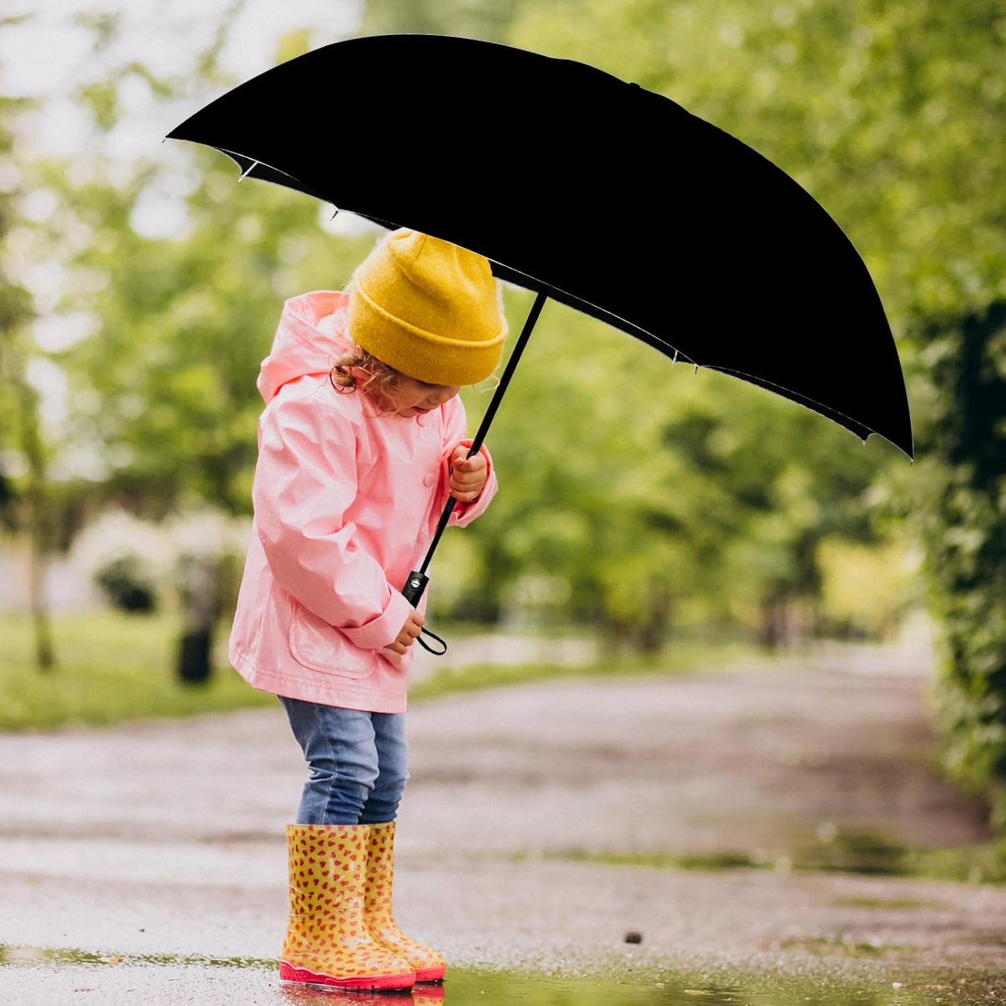 Small Compact Travel Automatic Folding Umbrella for Women, Portable Lightweight, Rain, Wind, UV Sun Shade