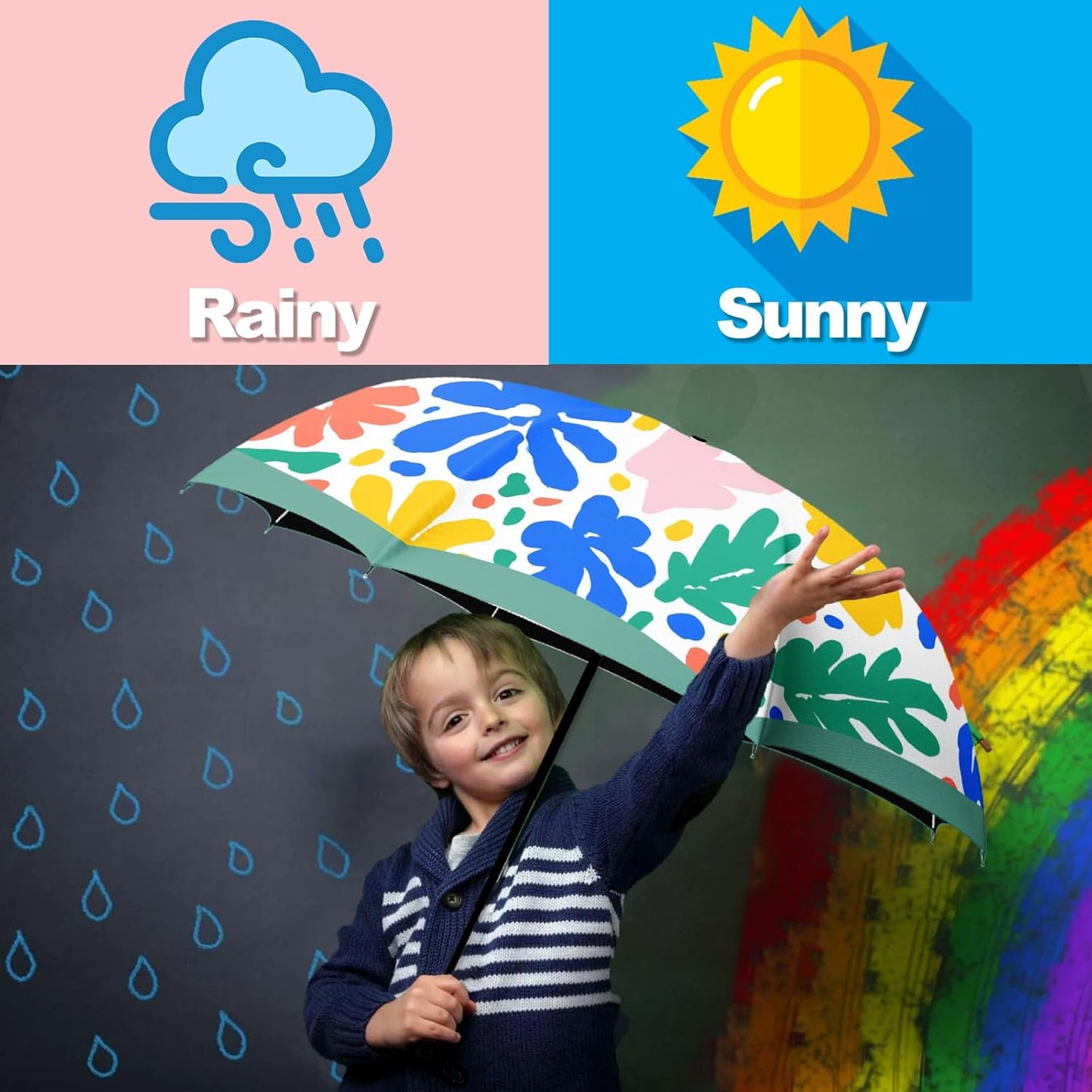 Small Travel Folding Umbrella for Girl, Portable, UV, SunShade, Compact, Automatic, Rain & Wind