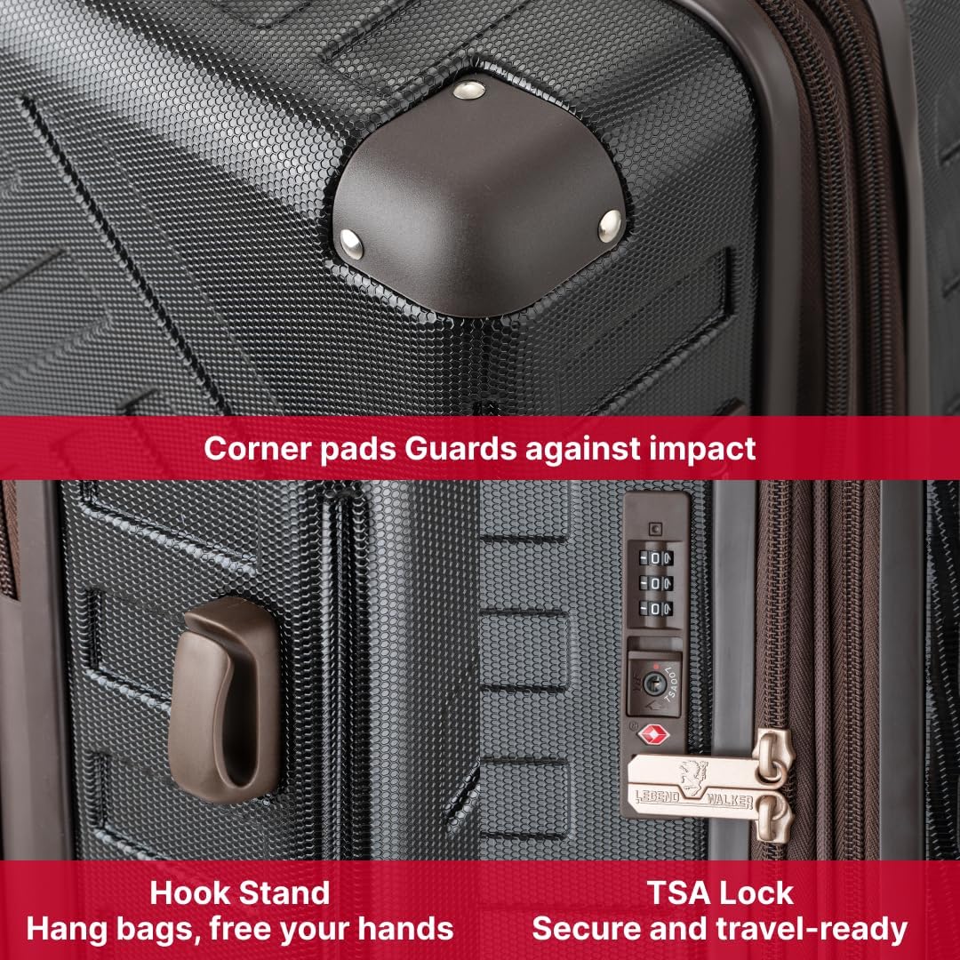 LEGEND WALKER DECK Hardside Expandable Luggage, 26 inch, Black, 5514-59-BK