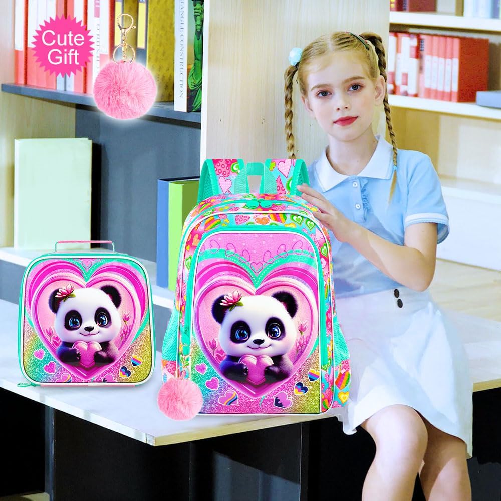 16" Backpack for Girls Boys 4-8, 3Pcs Kids Bookbag Set with Lunch Box, School Bag for Preschool Kindergarten