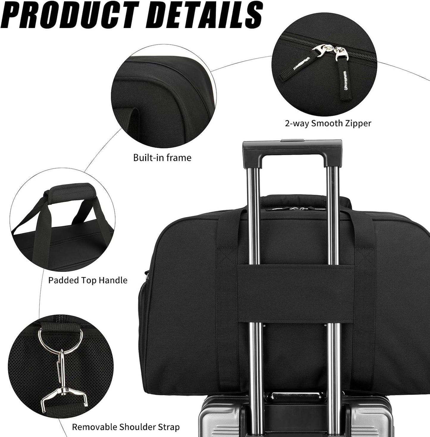 Searock 21 Inch Gym Bag with Shoe Compartment, Sports Duffle Bag for Travel, Carry On Duffel Bag, Weekender Overnight Bags for Men and Women Traveling