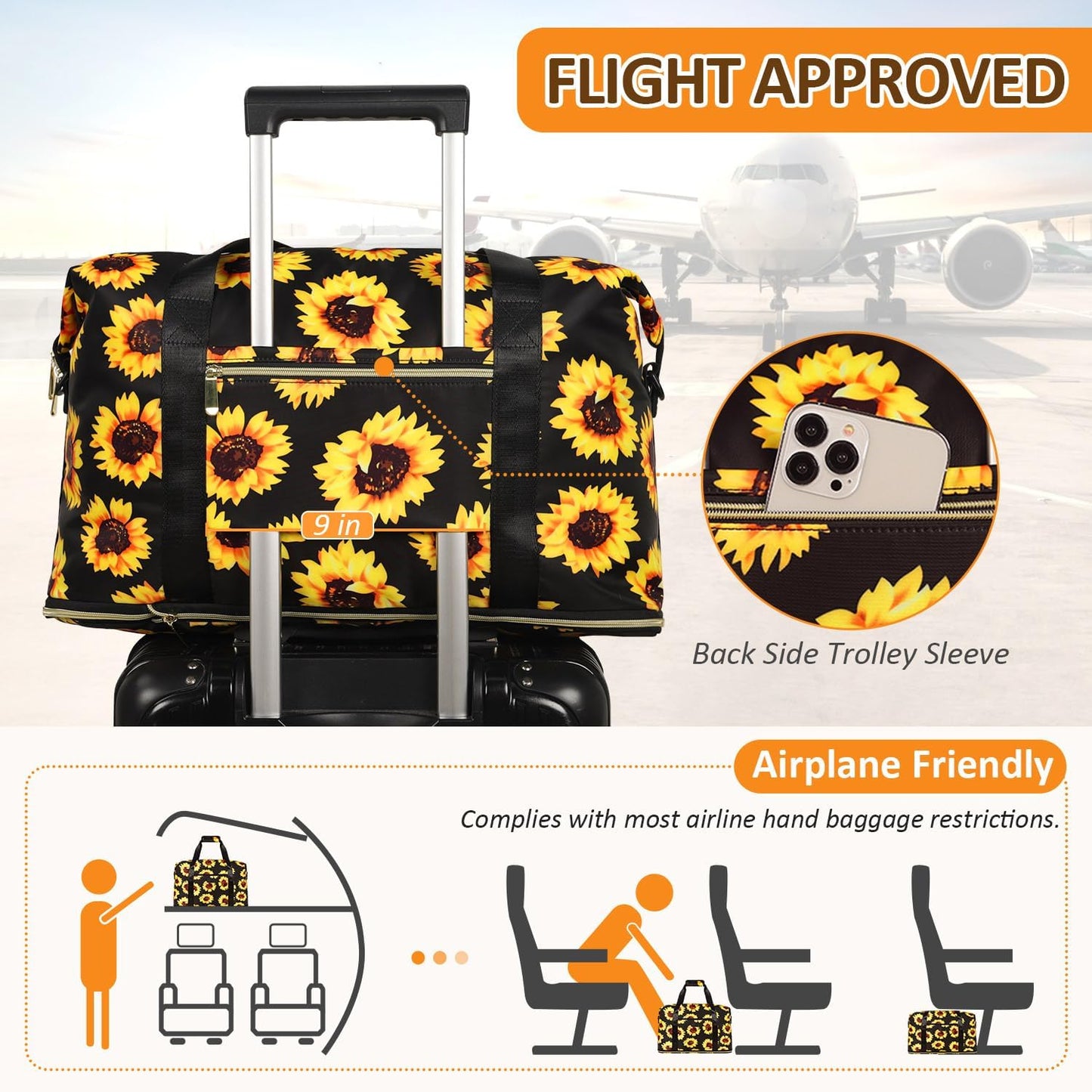 Expandable Travel Duffle Bags Weekender Overnight Bags for Women Men Hospital Bag for Women Labor Delivery with Toiletry Bag Waterproof