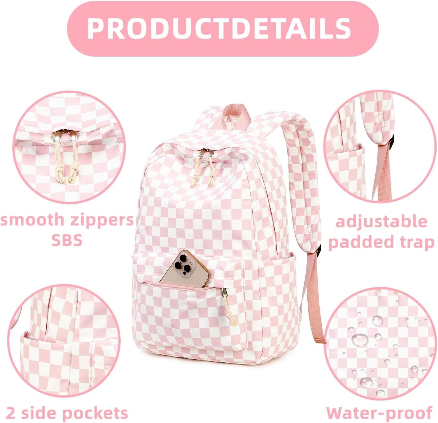 LEDAOU School Backpack Teen Girls Lightweight Bookbag Elementary Middle School Backpacks College Laptop Bag Travel Daypack