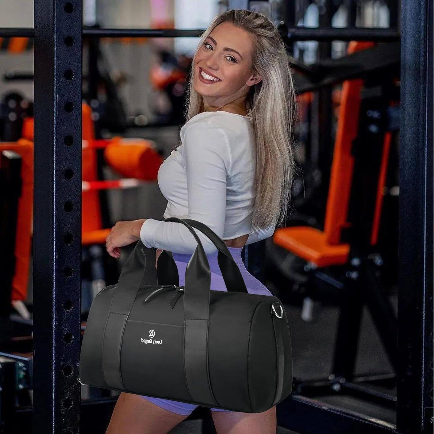 Gym Bag for Women, Duffle Bag for Travel with Shoe Compartment and Wet Pocket, Lightweight Carry on Weekender Duffel Bags, Water Resistant