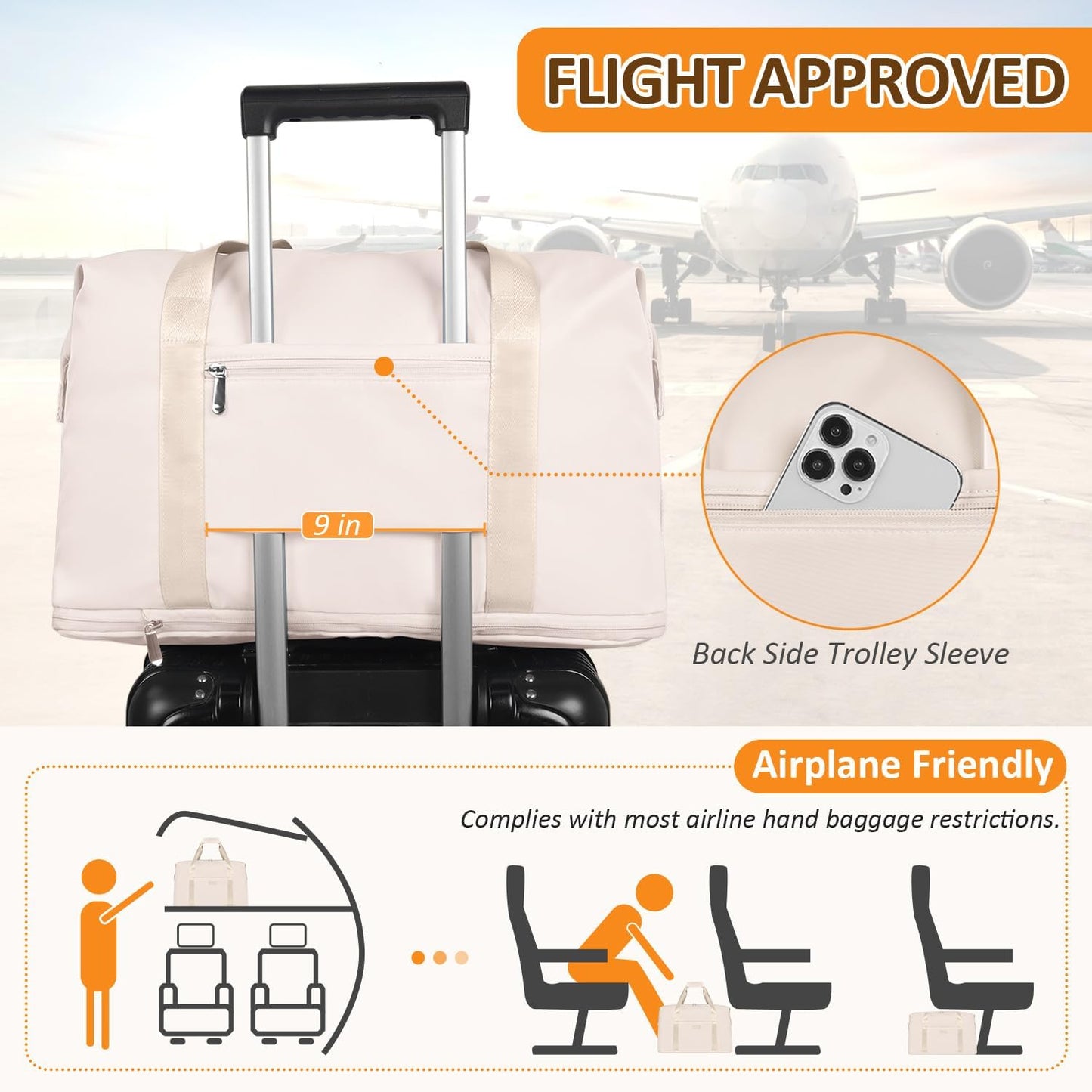 Expandable Travel Duffle Bags Weekender Overnight Bags for Women Men Hospital Bag for Women Labor Delivery with Toiletry Bag Waterproof