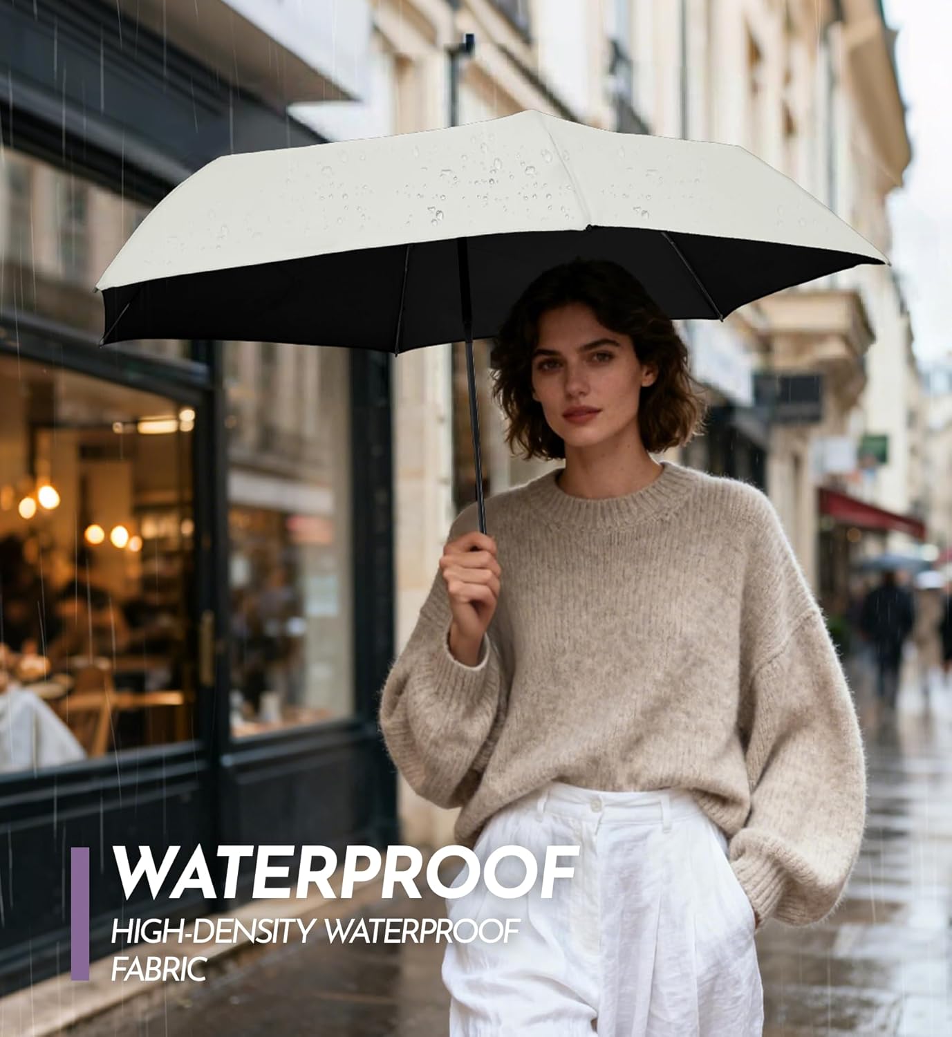 Travel Mini Umbrella Compact Small & Lightweight, UV Rain Protection, Pocket-Sized Folding Umbrellas with Quickdraw & Case for Men Women & Kids Backpack