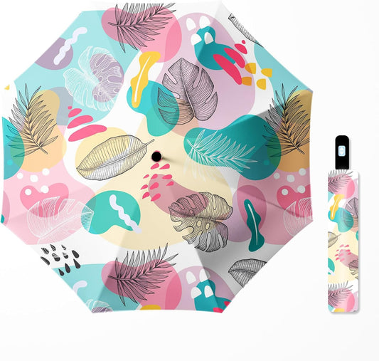 Small Travel Folding Umbrella for Girl, Portable, UV, SunShade, Compact, Automatic, Rain & Wind