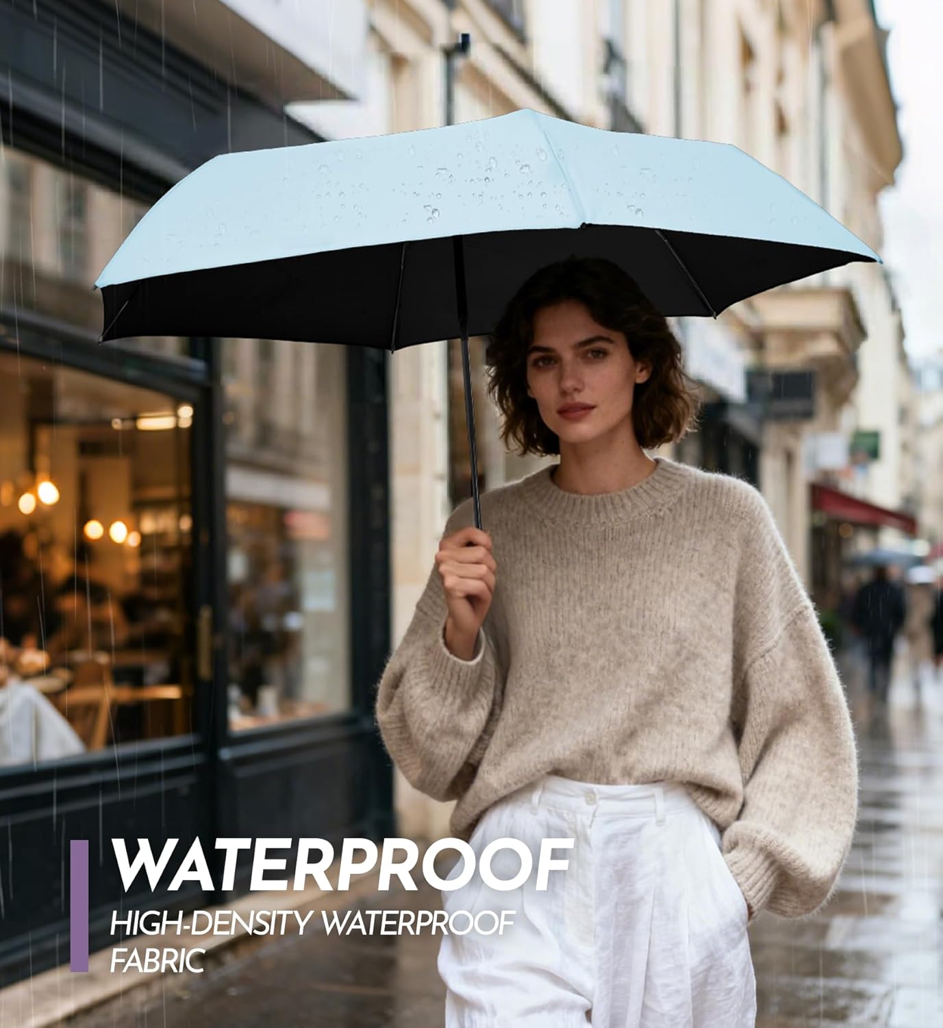 Travel Mini Umbrella Compact Small & Lightweight, UV Rain Protection, Pocket-Sized Folding Umbrellas with Quickdraw & Case for Men Women & Kids Backpack