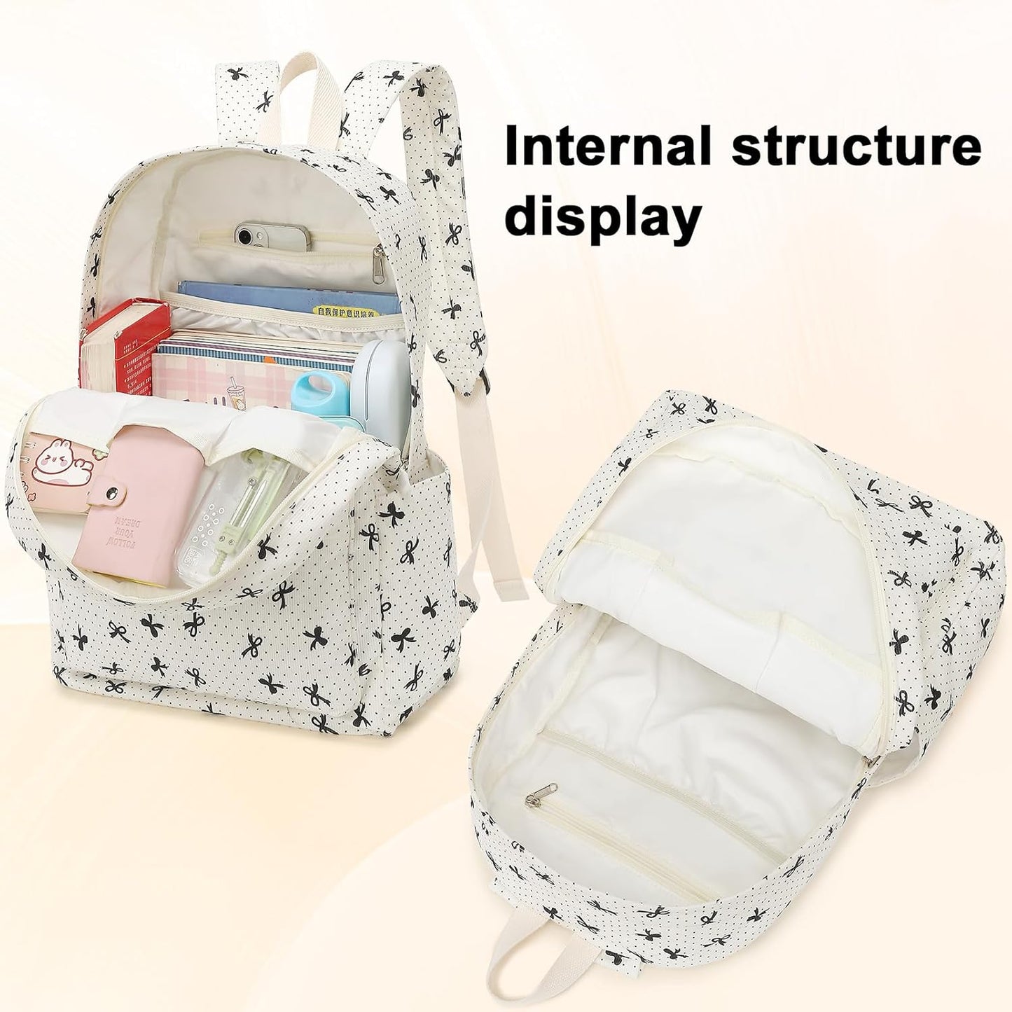 LEDAOU Backpack for Girls School Bag Kids Bookbag Teen Backpack Set Daypack with Lunch Bag and Pencil Case