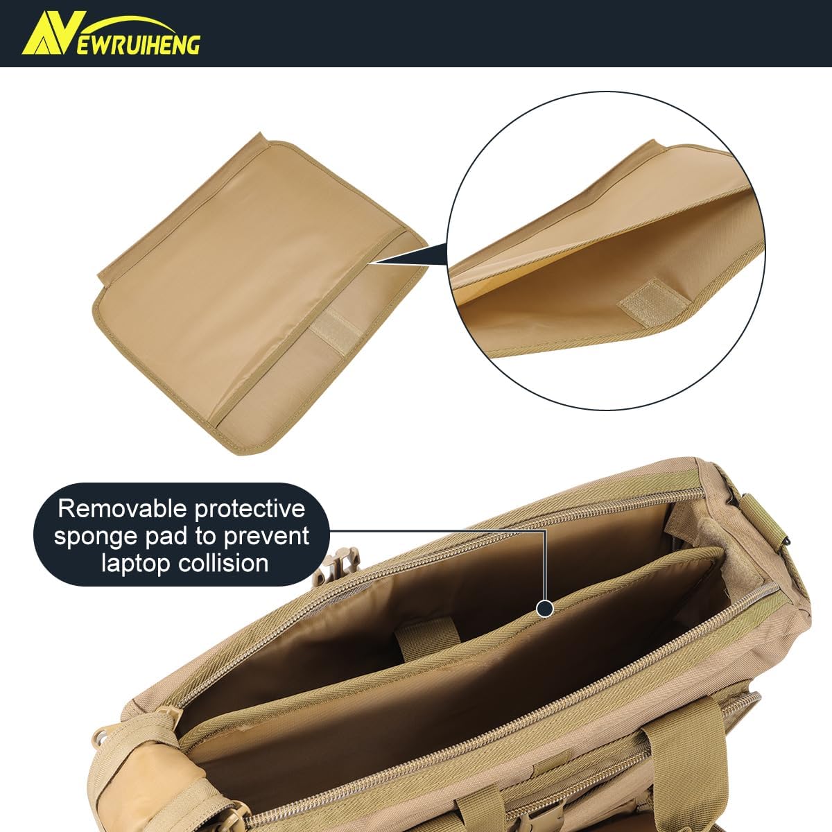 15.6 Inch Laptop Briefcase Tactical Military Messenger Bag Shoulder Work Bag for Men