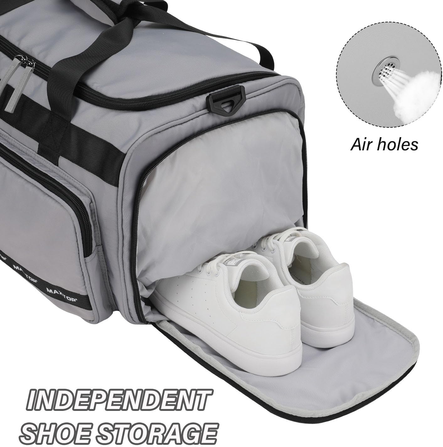 MAXTOP Gym Bag for Women Men Travel Duffle Bag Large Capacity Carry On Weekender Overnight Bag With Shoe Compartment Gym Tote Dry Wet Separation Duffel Bag for Travel
