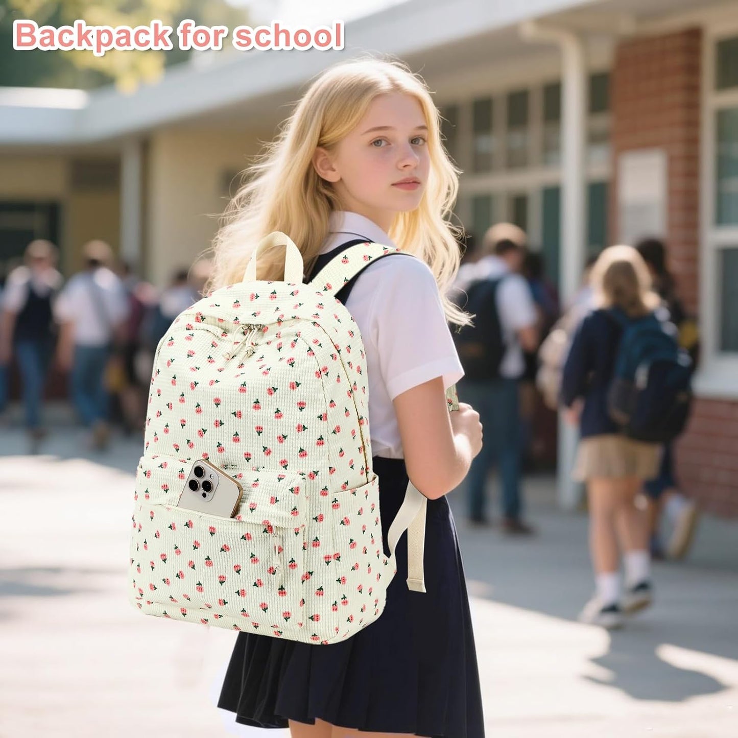 LEDAOU School Backpack Teen Girls Lightweight Bookbag Elementary Middle School Backpacks College Laptop Bag Travel Daypack